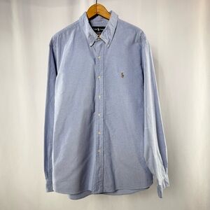 Ralph Lauren Custom Fit Cotton Button-Down Shirt in Light Blue Size Extra Large
